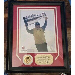 Scottie Bowman Framed Commemorative Photo and Stanley Cup Coin COA